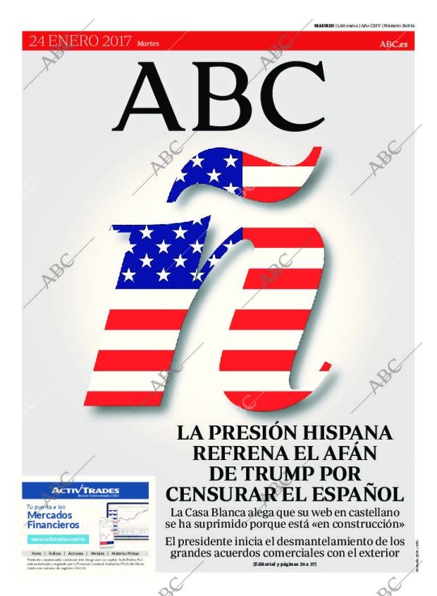 ABC MADRID 24-01-2017 página 1