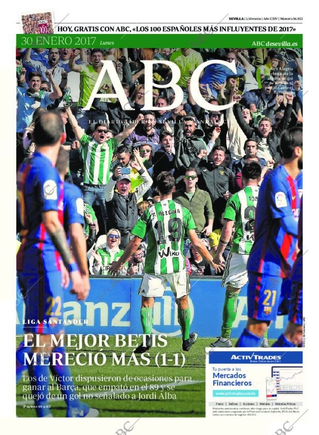 ABC SEVILLA 30-01-2017 página 1