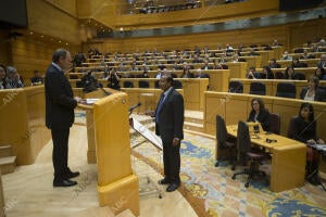 El presidente del Senado, Pío García Escudero, preside el acto de acatamiento a...