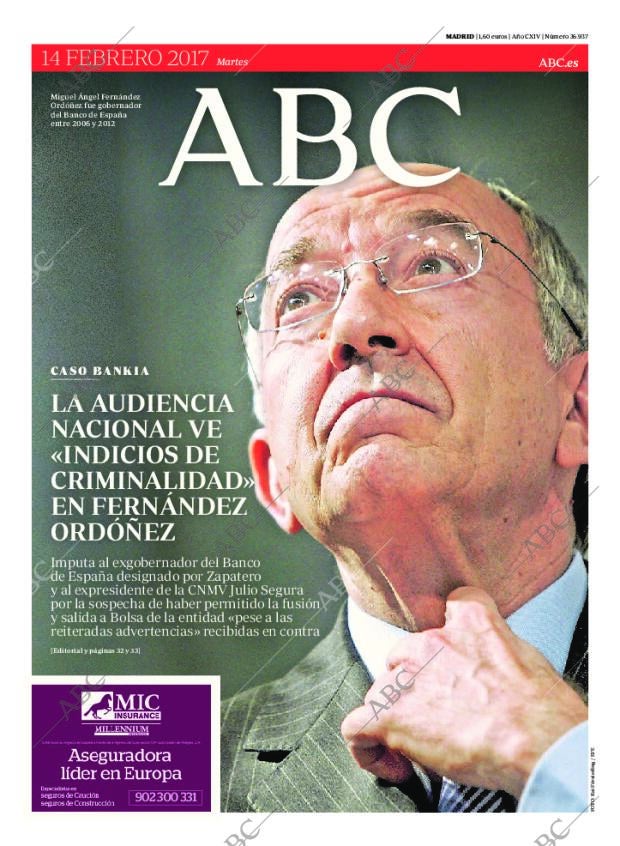 ABC MADRID 14-02-2017 página 1