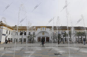 Naranjas, calles, murallas, puente, río