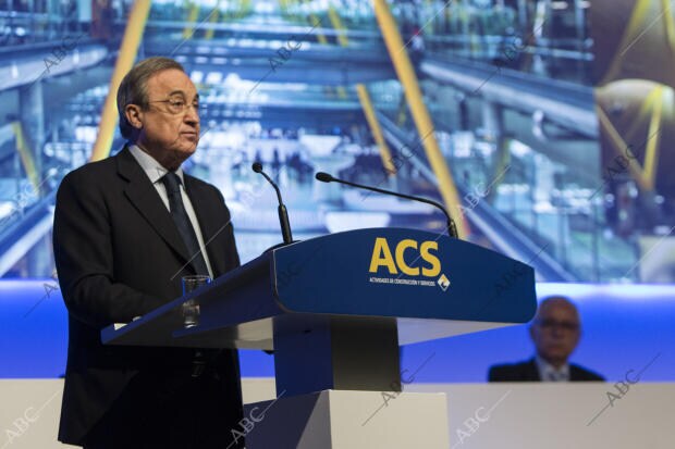 Junta de Accionistas de Acs. En la Imagen, florentino Pérez