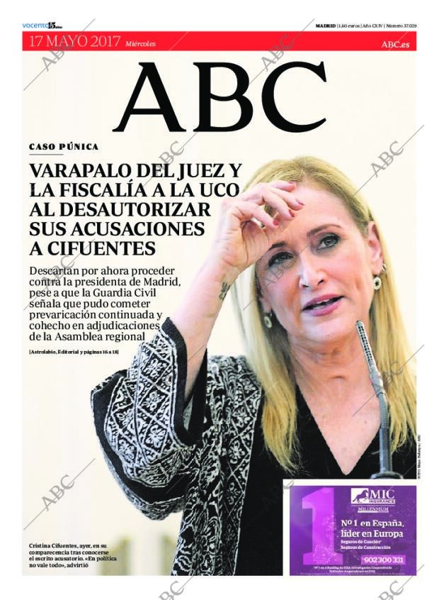 ABC MADRID 17-05-2017 página 1