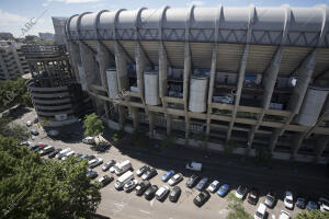 Aparcamiento en los aledaños del estadio Santiago Bernabéu