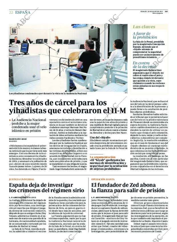 ABC MADRID 22-07-2017 página 22