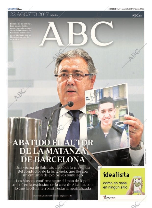 ABC MADRID 22-08-2017 página 1