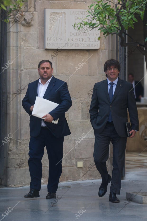 En la foto, Oriol Junqueras (izquierda) y Carles Puigdemont