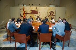 Reunión ejecutiva del gobierno de la Generalitat de Cataluña, presidido por...