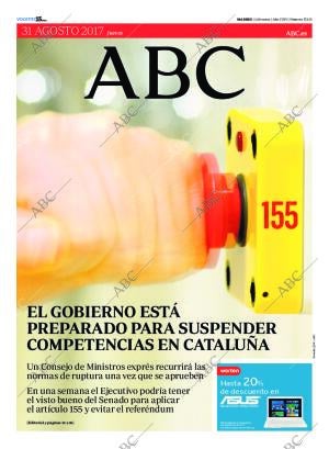 ABC MADRID 31-08-2017 página 1