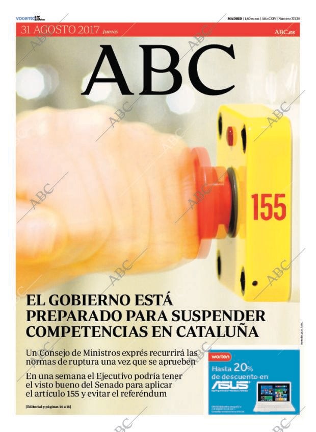 ABC MADRID 31-08-2017 página 1