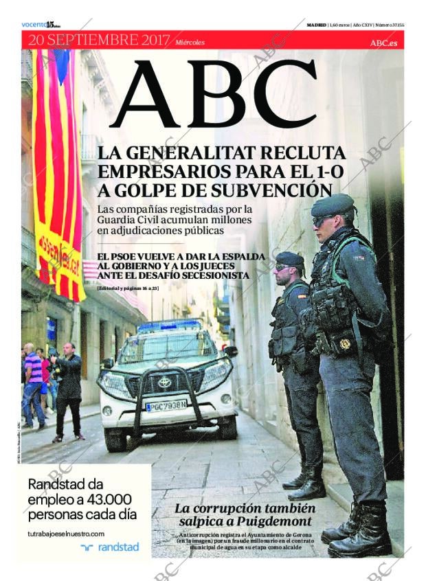 ABC MADRID 20-09-2017 página 1