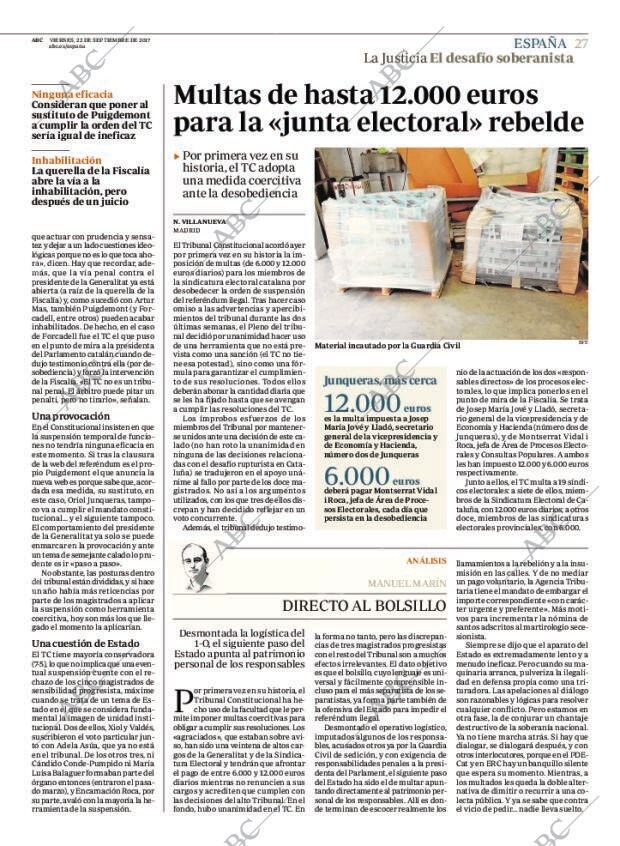 ABC MADRID 22-09-2017 página 27