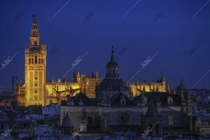 Vista de la catedral, la Giralda y la iglesia del Divino Salvador