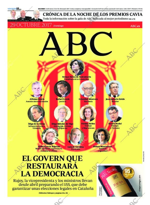 ABC MADRID 29-10-2017 página 1