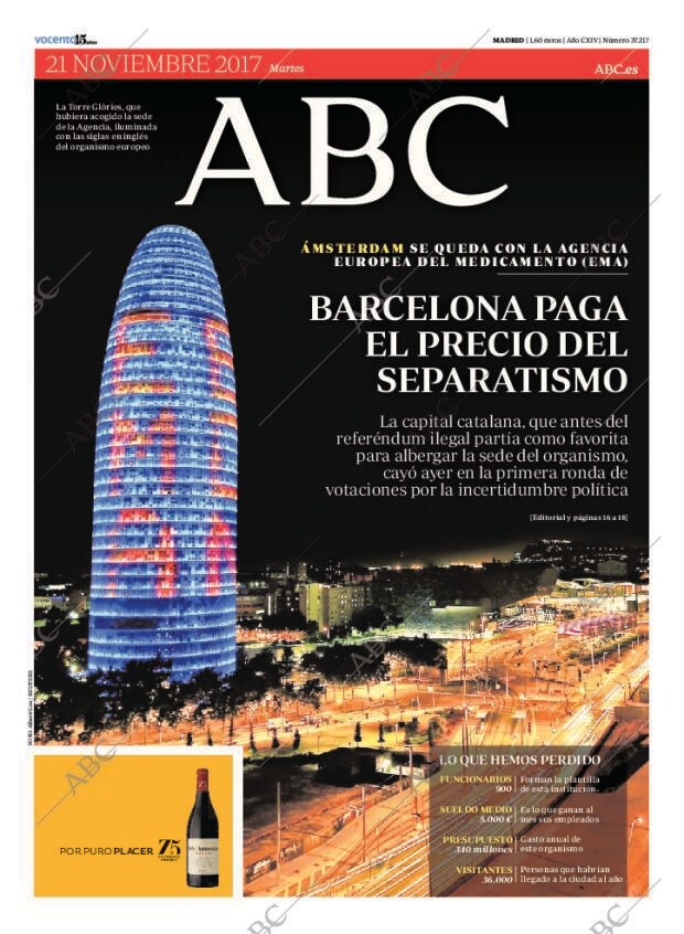 ABC MADRID 21-11-2017 página 1