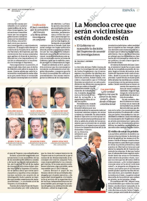 ABC MADRID 25-11-2017 página 17