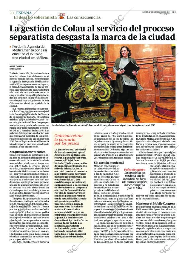 ABC MADRID 27-11-2017 página 20