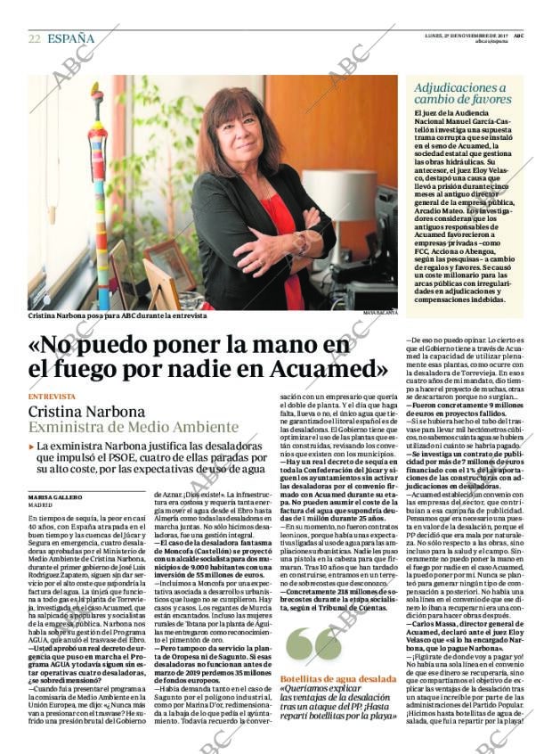 ABC MADRID 27-11-2017 página 22