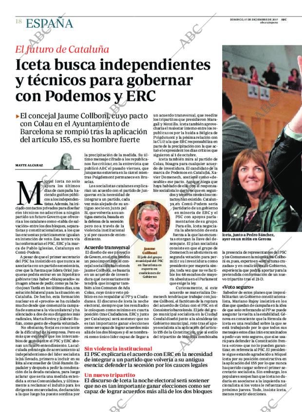 ABC MADRID 17-12-2017 página 18