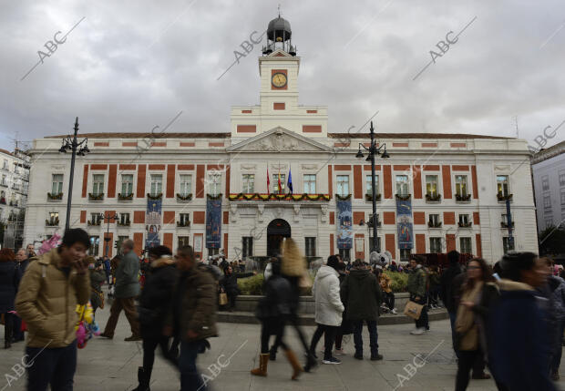 Vista de la Puerta del Sol en los días previos a las campanadas