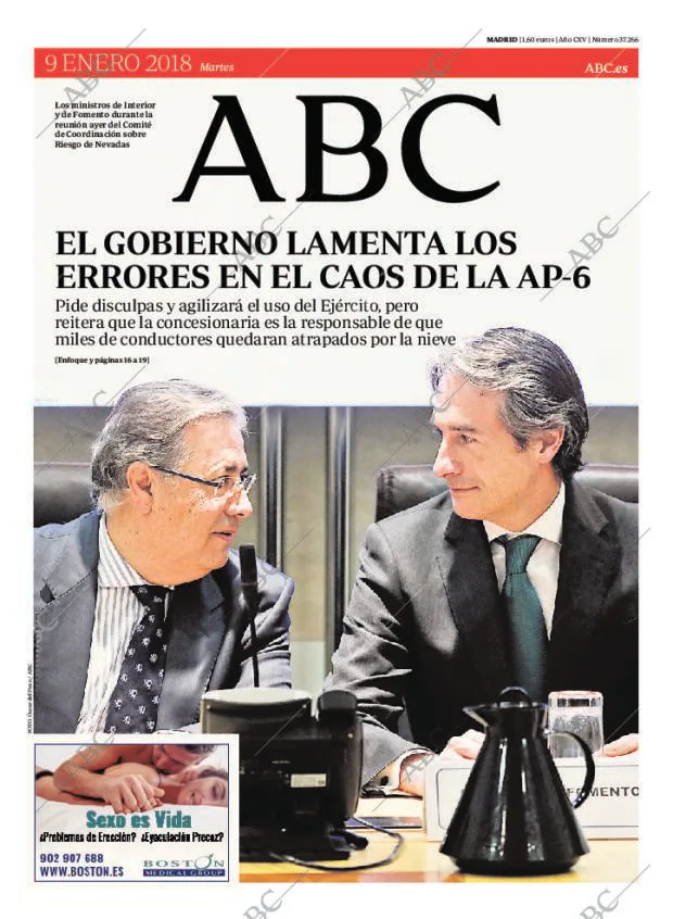 ABC MADRID 09-01-2018 página 1