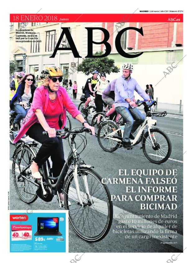 ABC MADRID 18-01-2018 página 1