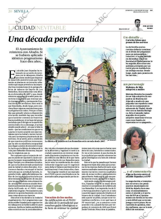 ABC SEVILLA 21-01-2018 página 20
