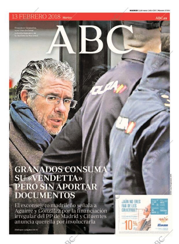 ABC MADRID 13-02-2018 página 1