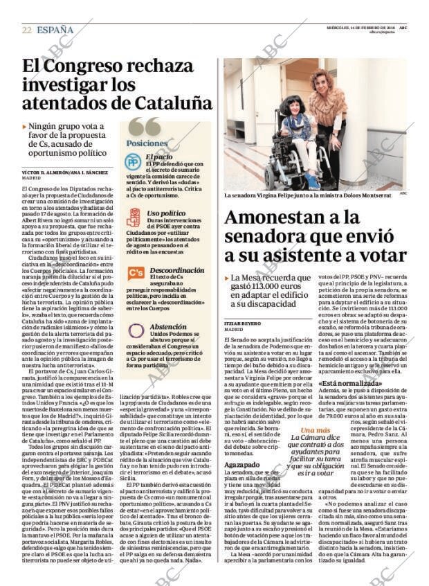 ABC MADRID 14-02-2018 página 22