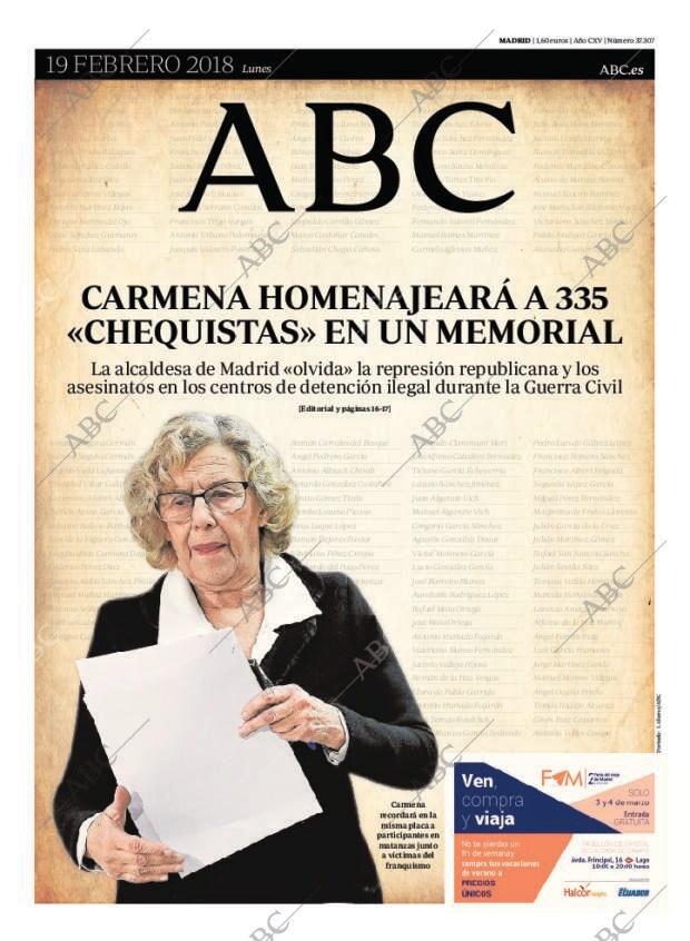ABC MADRID 19-02-2018 página 1