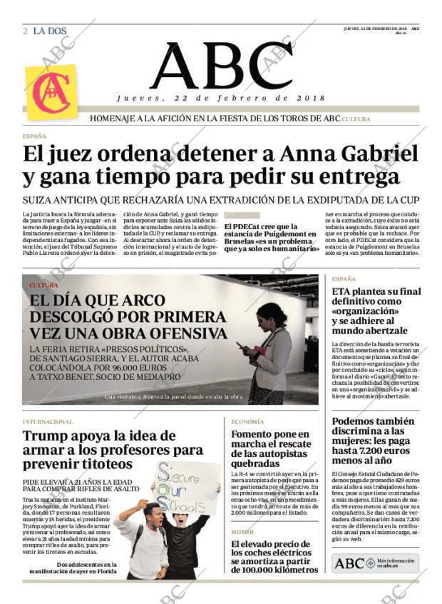 ABC MADRID 22-02-2018 página 2