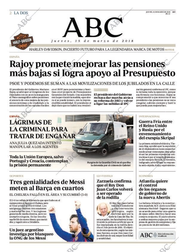 ABC MADRID 15-03-2018 página 2