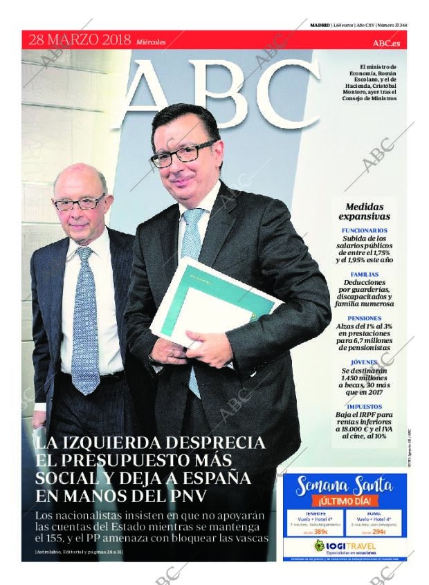 ABC MADRID 28-03-2018 página 1