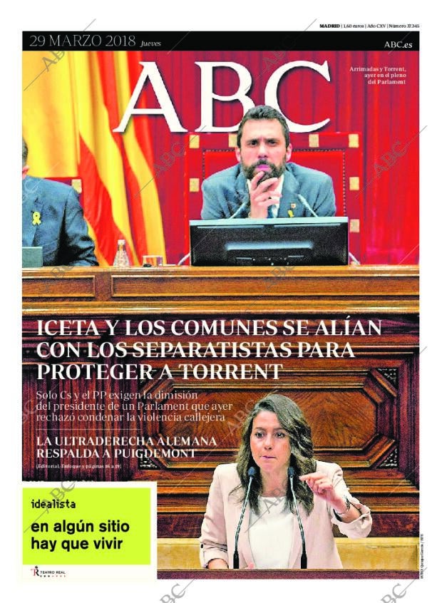 ABC MADRID 29-03-2018 página 1