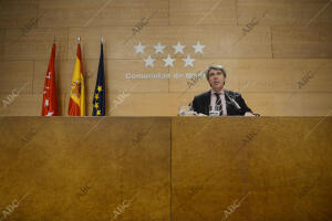 Ángel Garrido en rueda de prensa tras la reunión del Consejo de Gobierno