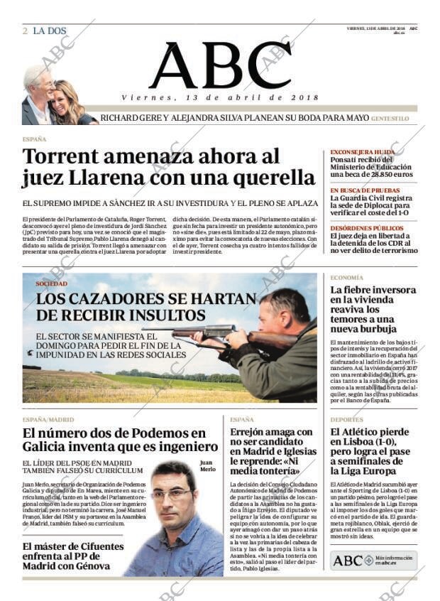 ABC MADRID 13-04-2018 página 2