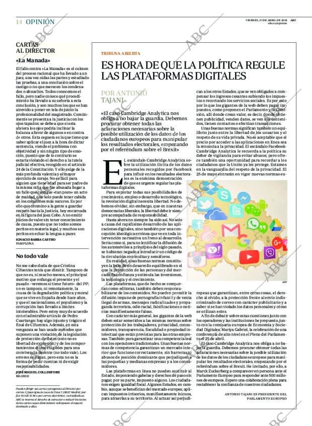 ABC MADRID 27-04-2018 página 14