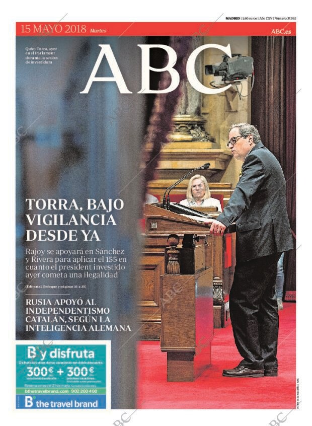 ABC MADRID 15-05-2018 página 1