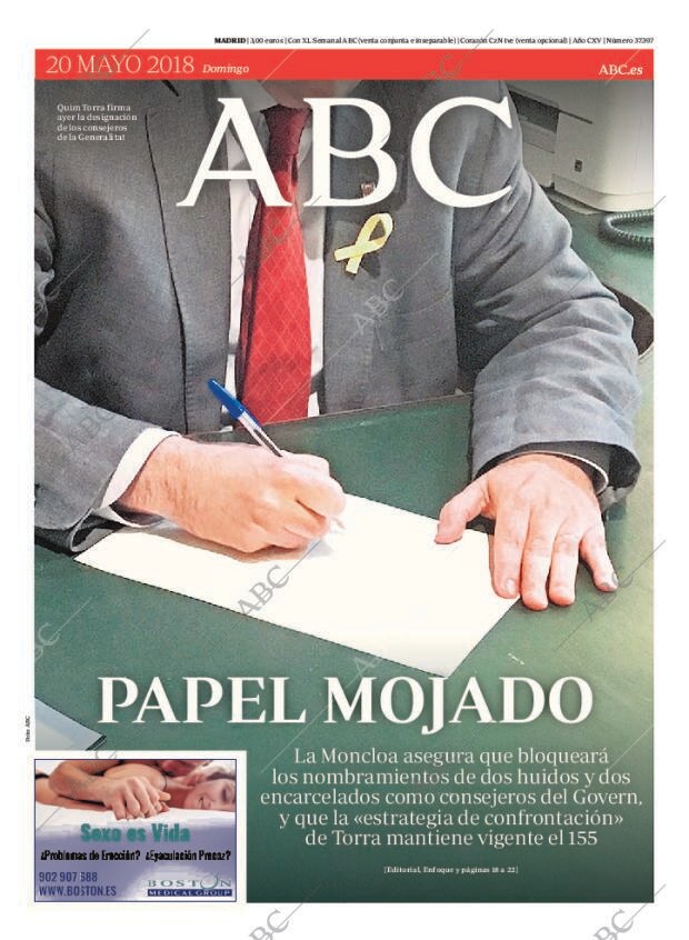 ABC MADRID 20-05-2018 página 1