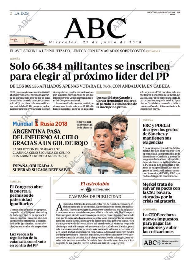 ABC MADRID 27-06-2018 página 2