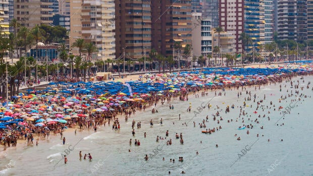 Benidorm (Alicante), 29/06/2018. Playa de levante en Benidorm