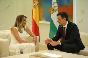 Reunión en el Palacio de la Moncloa entre el presidente del Gobierno Pedro...