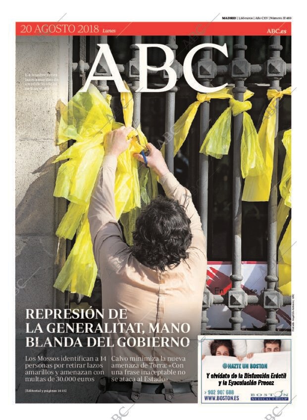 ABC MADRID 20-08-2018 página 1