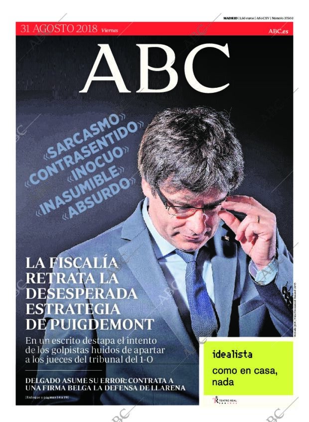 ABC MADRID 31-08-2018 página 1