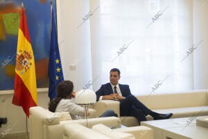 Reunión en La Moncloa entre el presidente del Gobierno Pedro Sánchez y el...