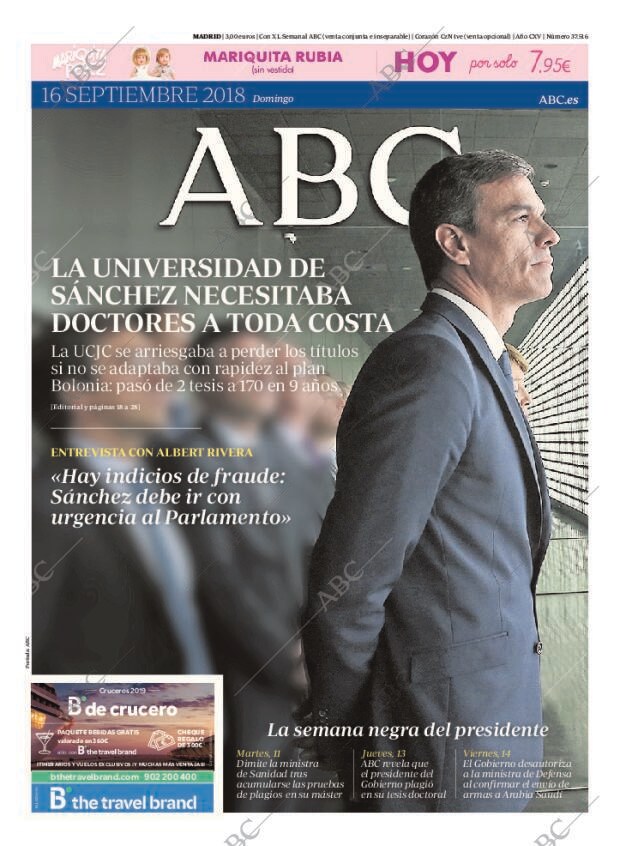 ABC MADRID 16-09-2018 página 1