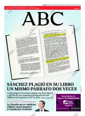 ABC MADRID 22-09-2018 página 1