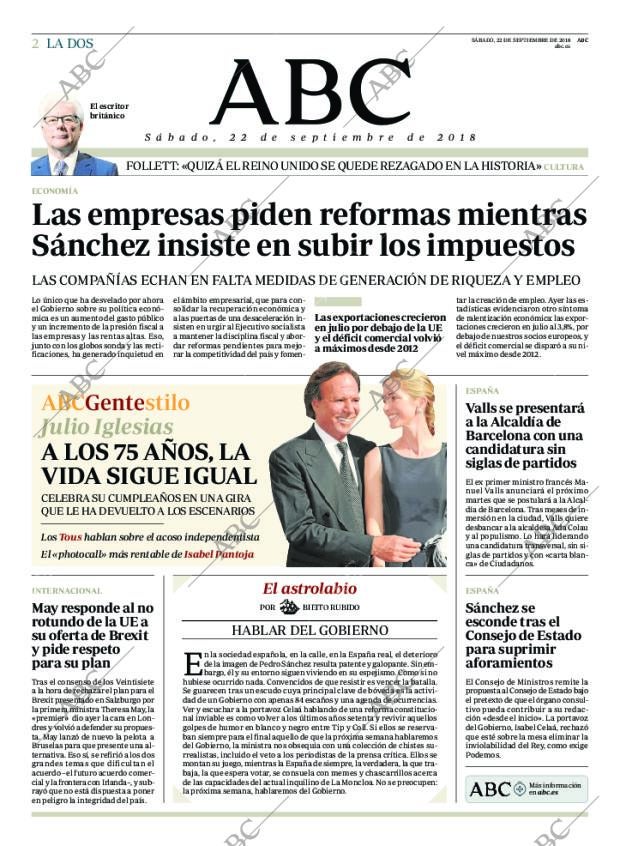 ABC MADRID 22-09-2018 página 2