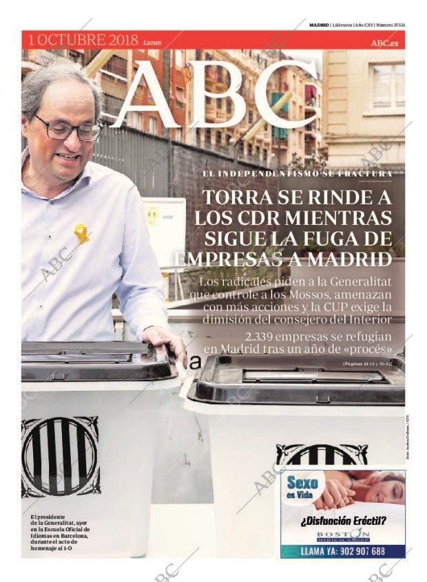 ABC MADRID 01-10-2018 página 1