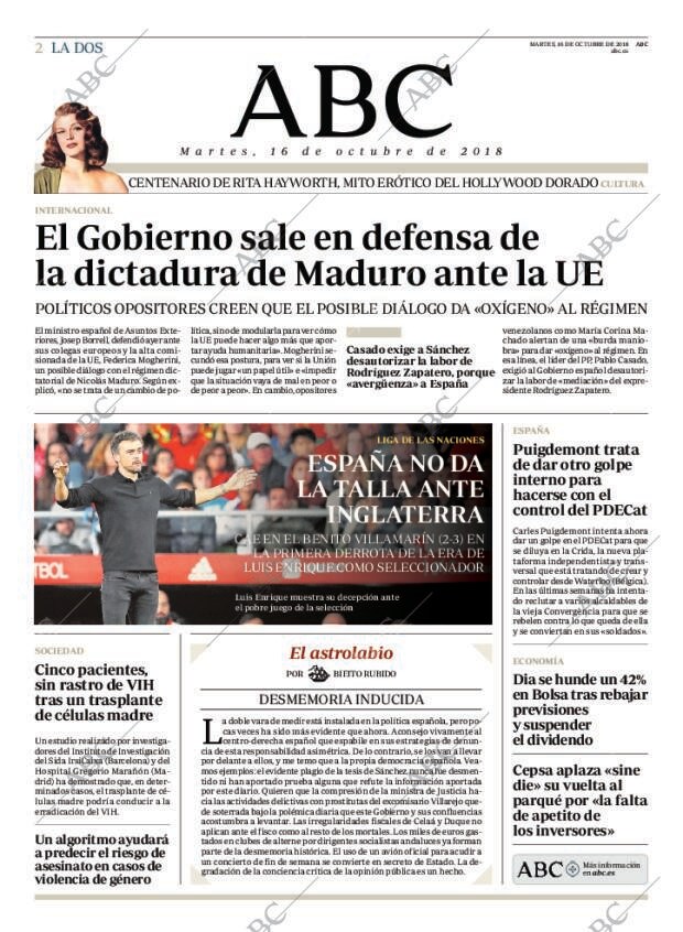 ABC MADRID 16-10-2018 página 2